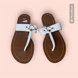 Kate Spade 8.5 8 1/2 NEW Chase thong sandals white patent
